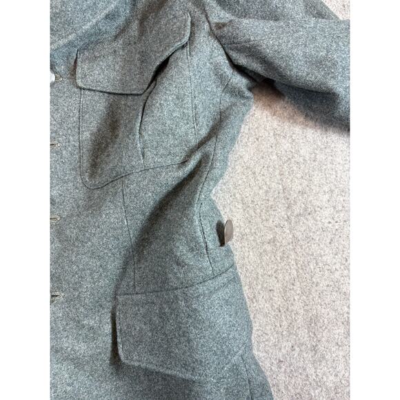 Vintage 80s Swiss Army Military Jacket Mens 46 Gray Wool Utility Outdoor WWII - Picture 3 of 8